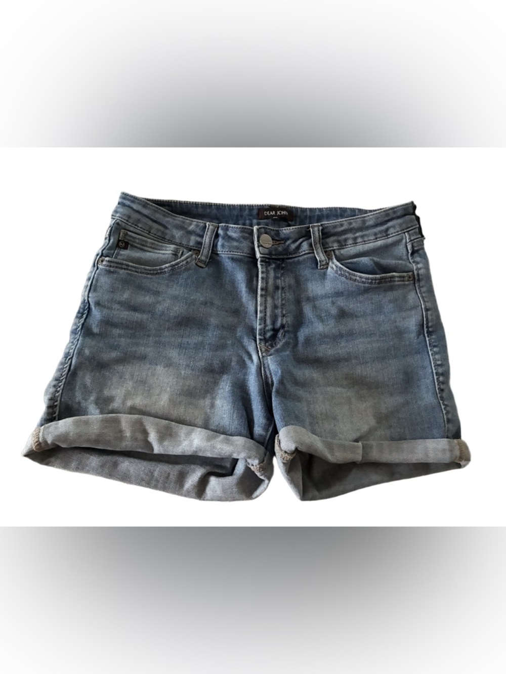 Dear John Washed Blue Cuffed Denim Shorts 28 women
